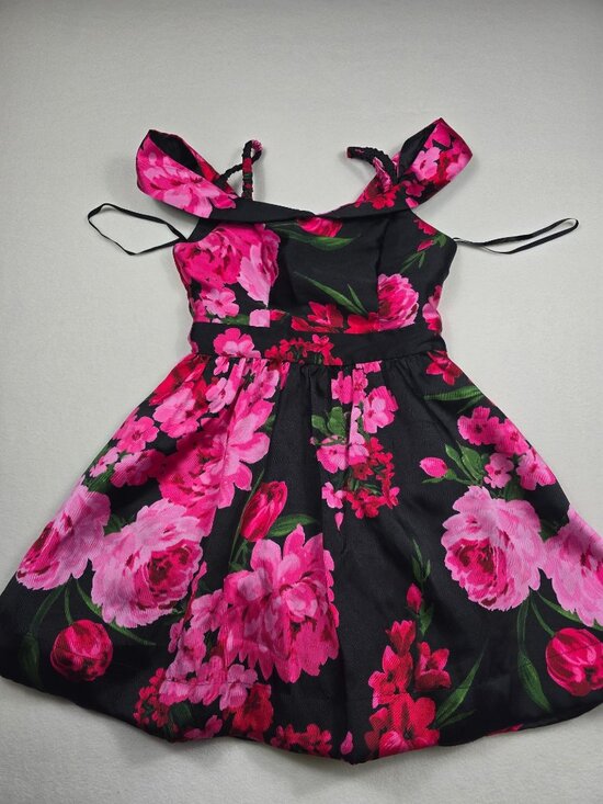 B. Darlin Dresses & Skirts - B Darlin Black Floral Party Prom Dress Size 3/4 Y2K